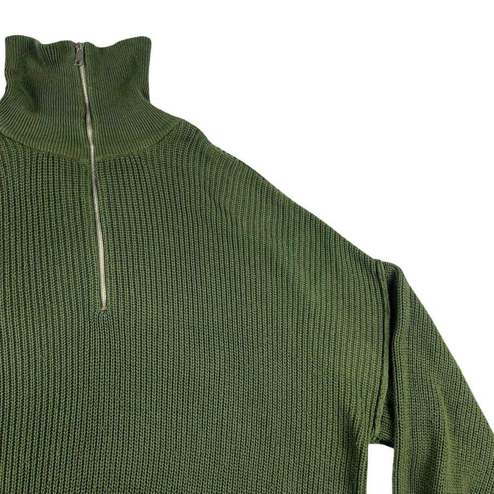 Torrid Quarter Zip Sweater Womens 3 Green Ribbed Knit Oversized Mock Neck - Picture 3 of 11